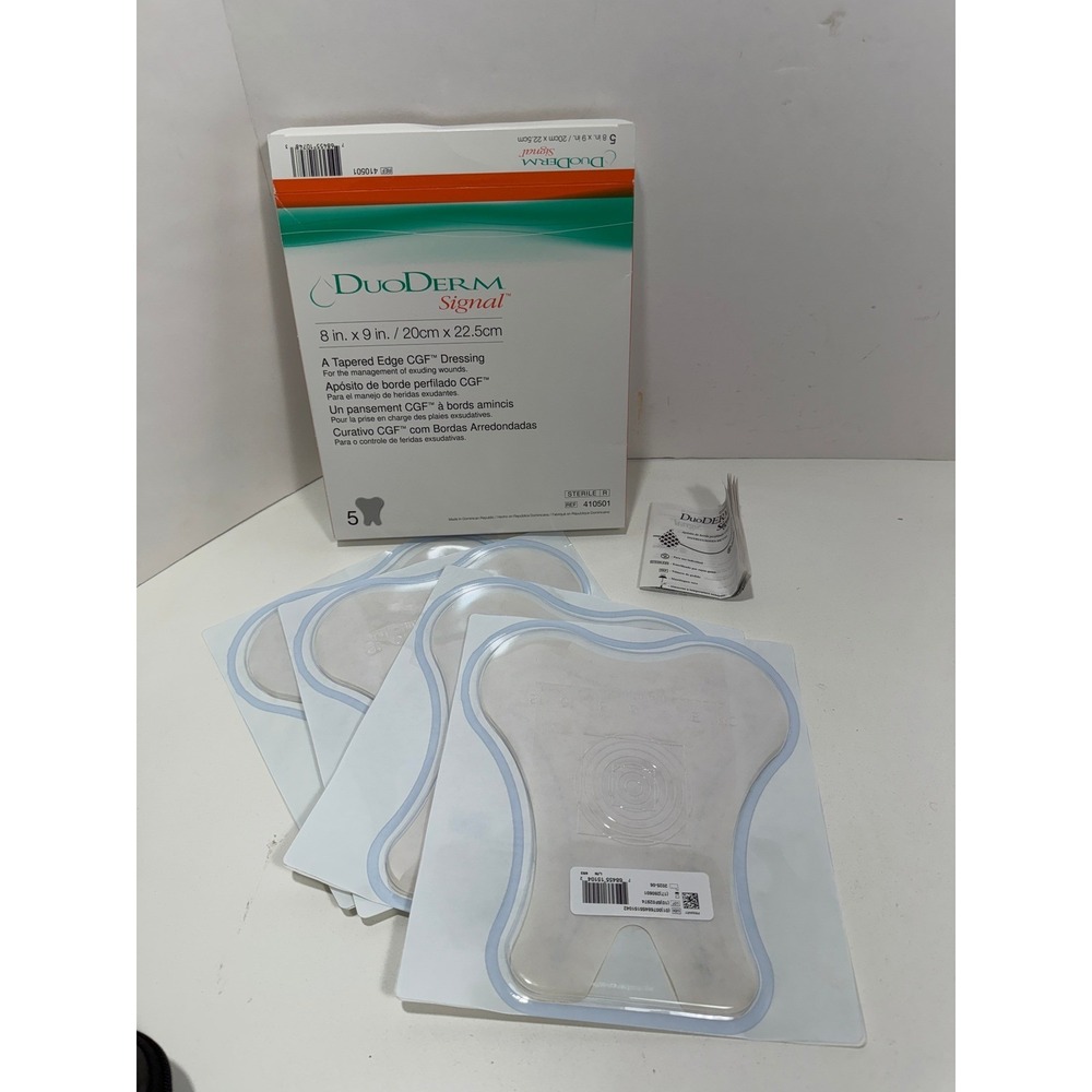 ConvaTec DuoDERM Signal 8x9‎ 4ct ONLY Tapered Edge CGF Dressing 410501 see pict